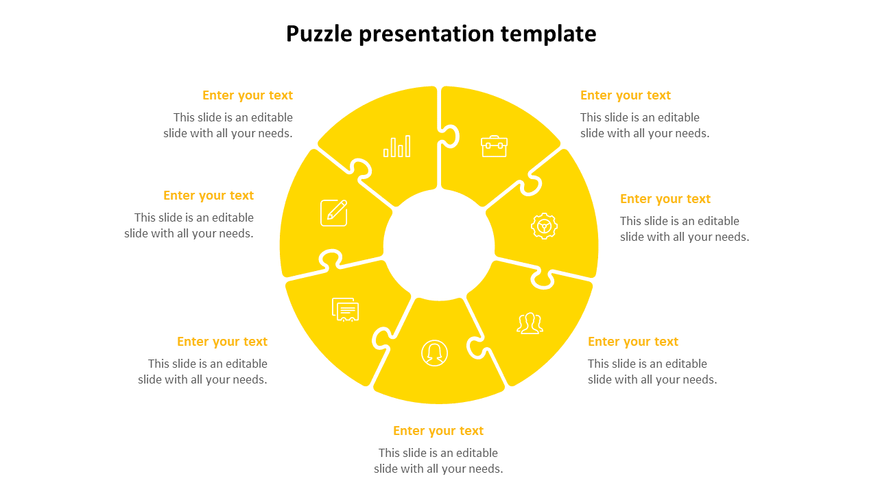 Free - Attractive Puzzle Presentation Template Design